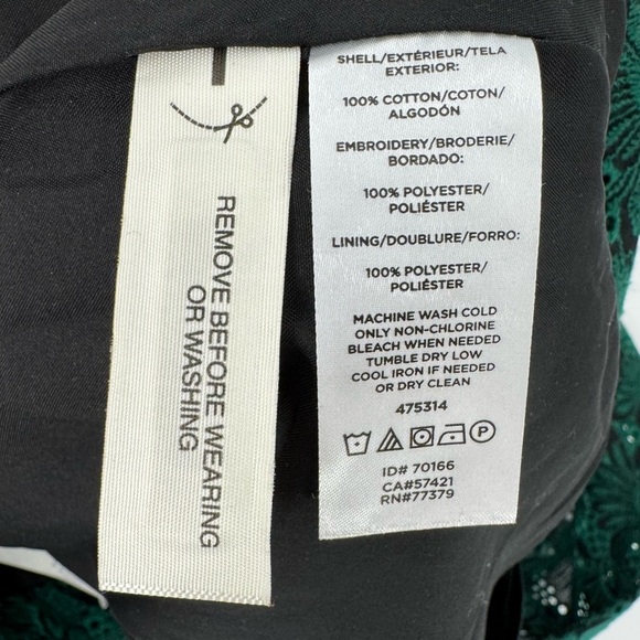 Ann Taylor NWT Fully Lined Lace Pencil Skirt | Size 10 | Green and Black - Picture 9 of 9